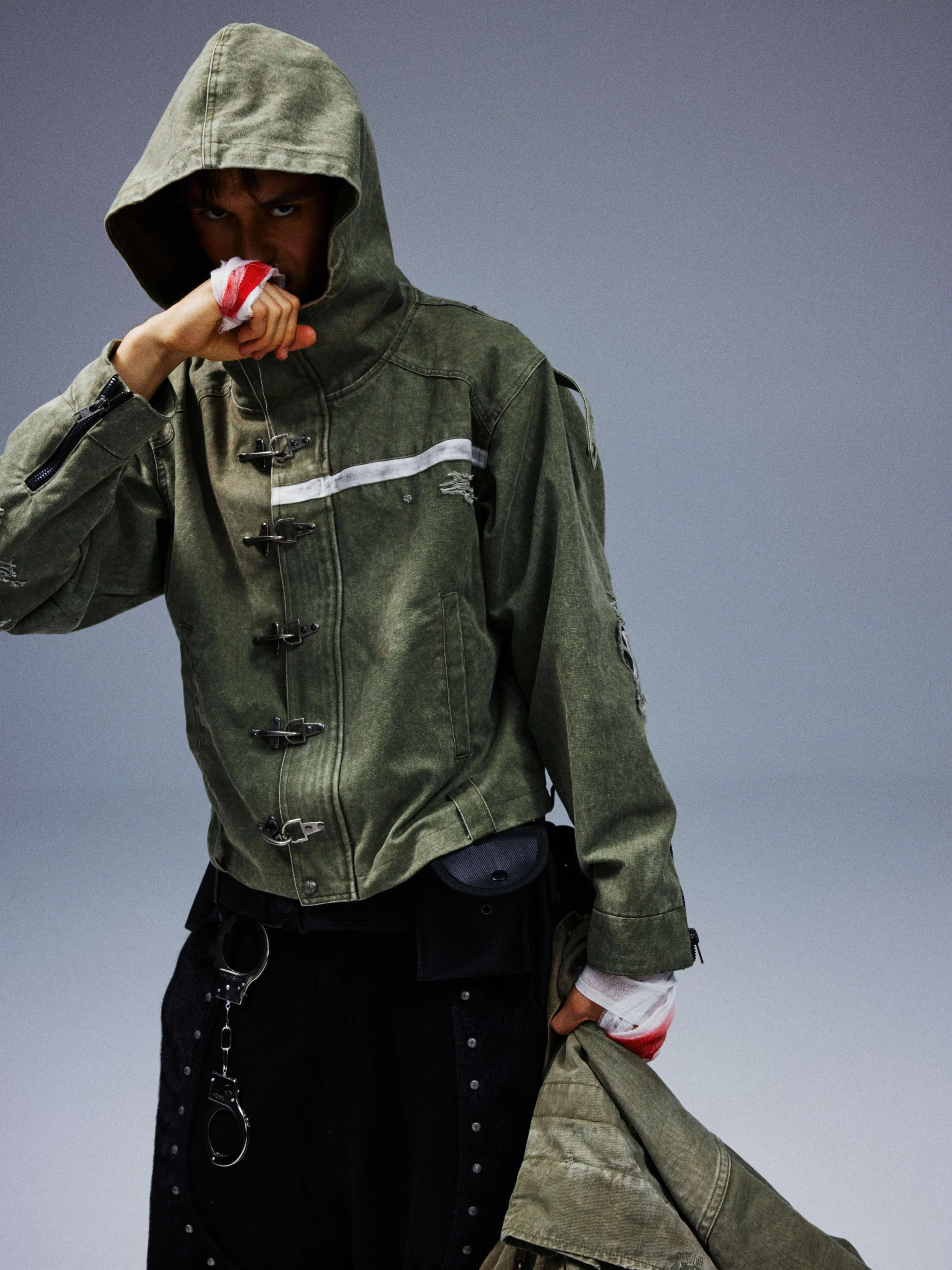 Washed and Distressed Vintage Workwear Jacket