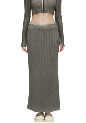 Washed Cotton Woven Maxi Skirt