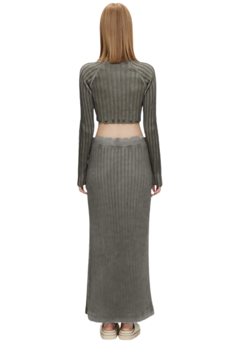 Washed Cotton Woven Maxi Skirt