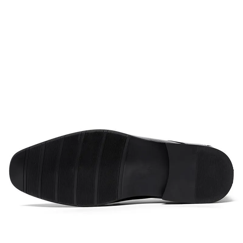 West Louis™ Fashion Leather Solid Suit Shoes