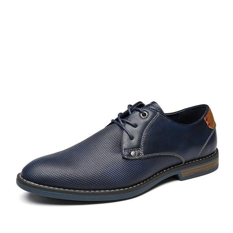 West Louis™ Unique Pattern Classic Leather Dress Shoes