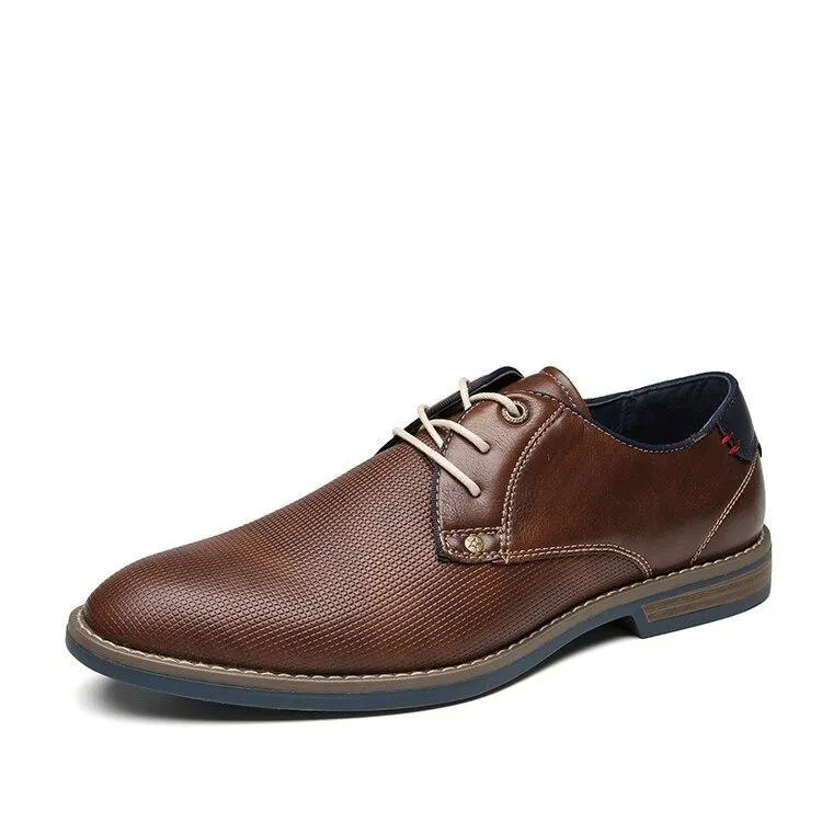 West Louis™ Unique Pattern Classic Leather Dress Shoes