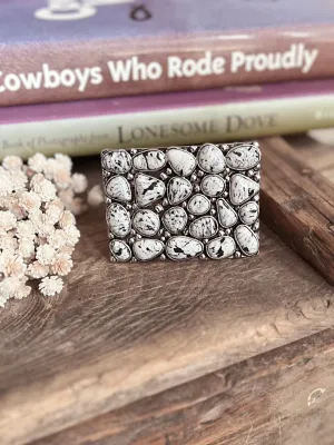 Western Style Stone Cluster Belt Buckle - 2 Colors