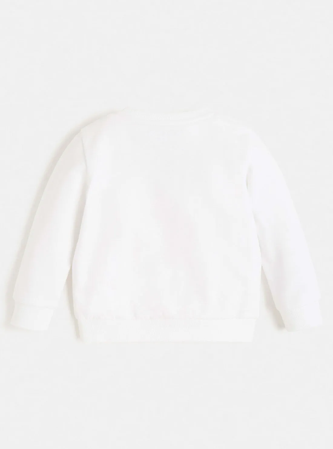 White Long Sleeve Fleece Pullover Top (2-7)