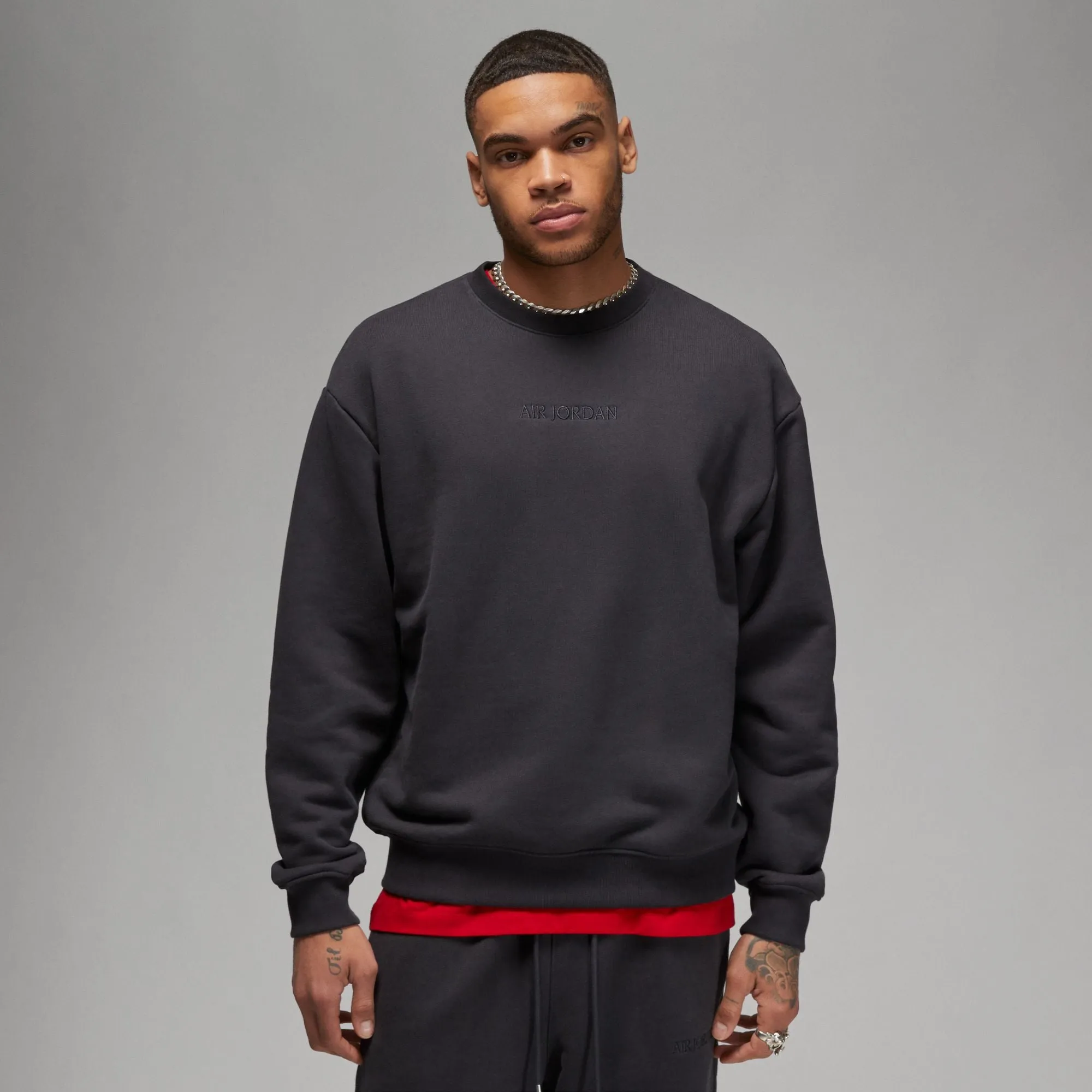 WORDMARK FLEECE CREWNECK OFF NOIR