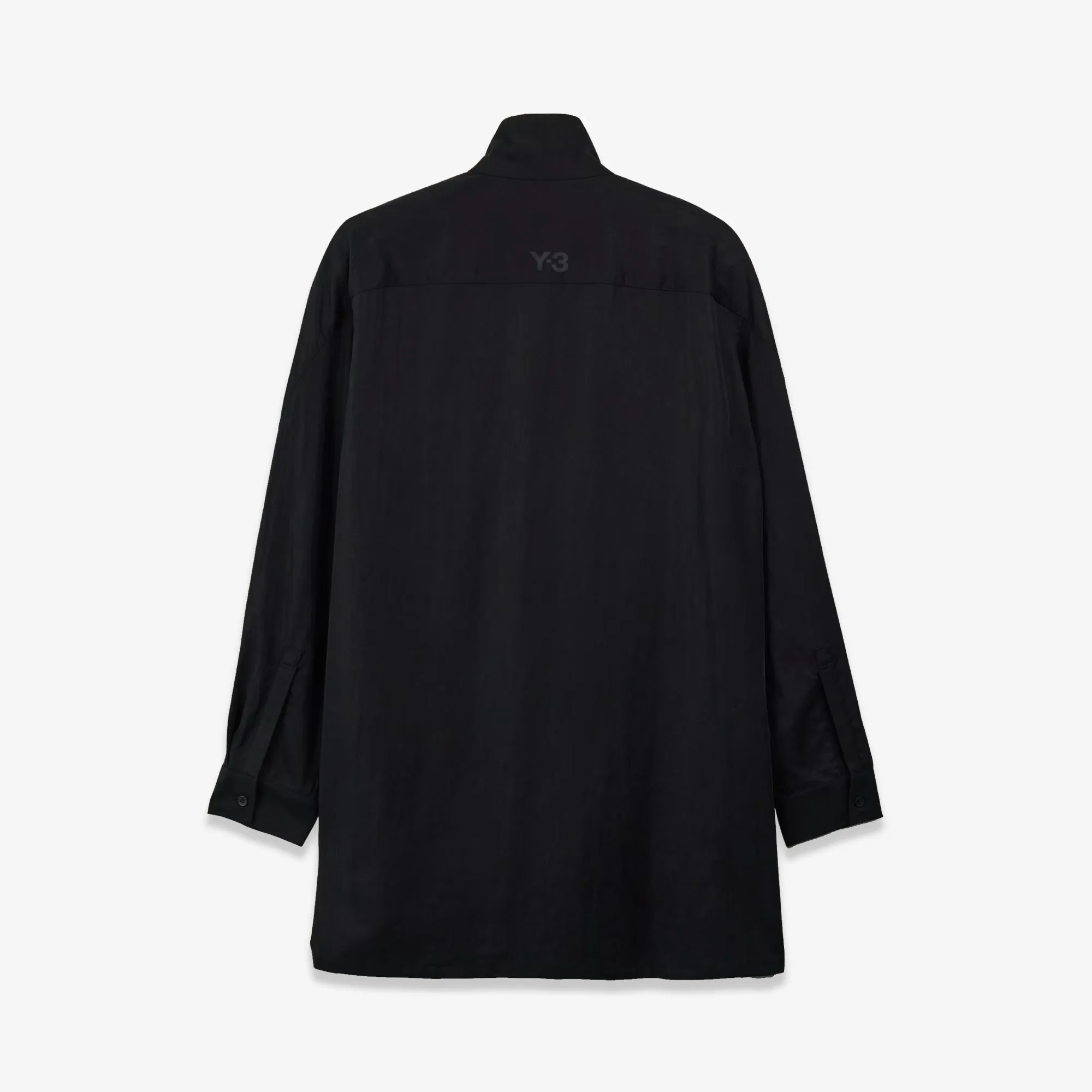 Y-3 | WASHED TWILL OVERSHIRT { BLACK